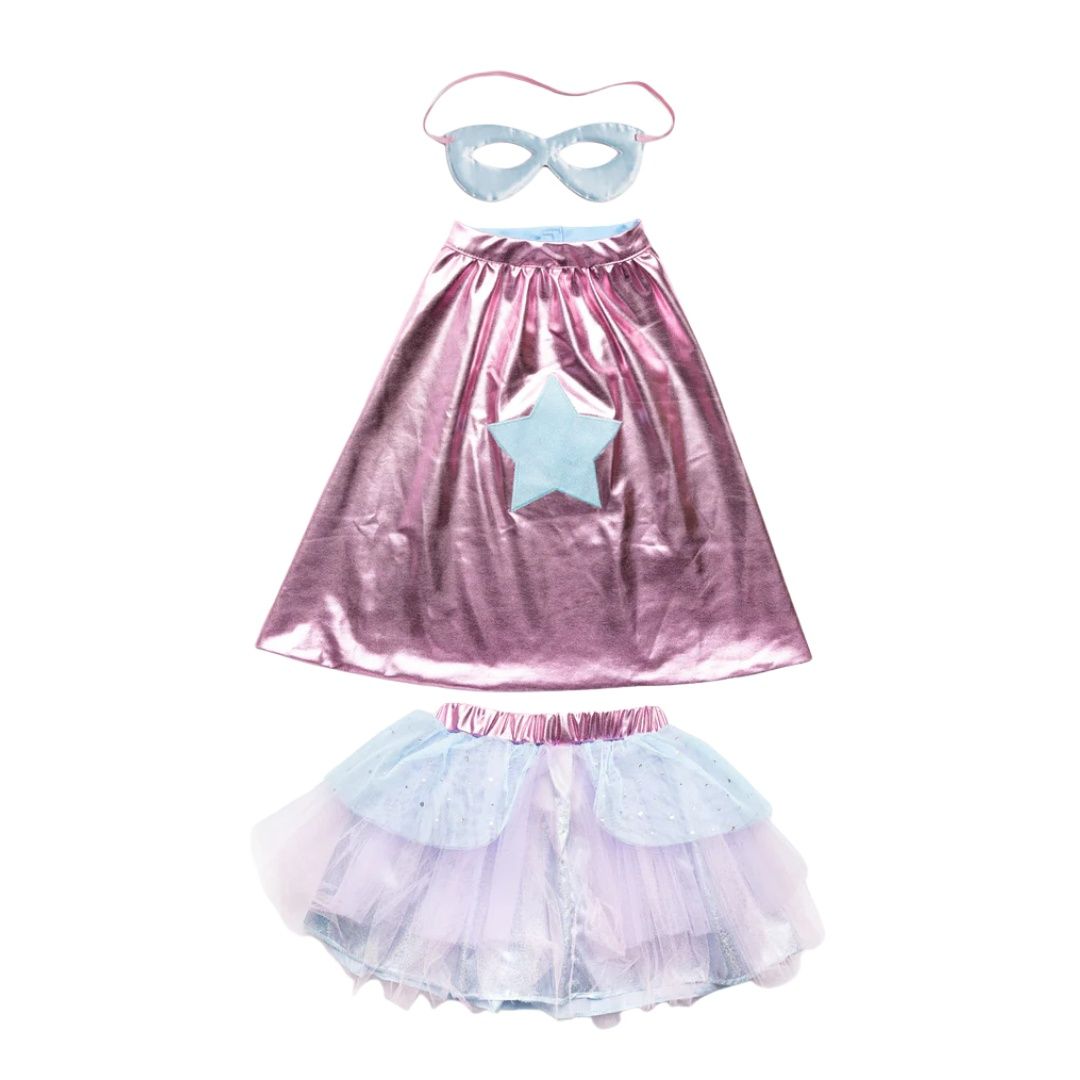 Super duper tutu cape + mask 4-6y