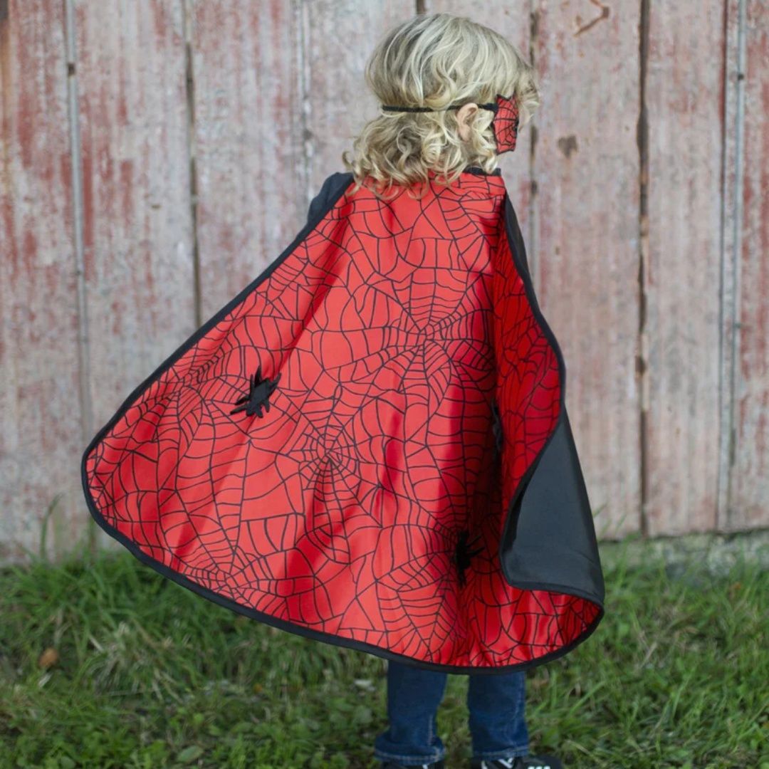 Reversible Spider/Bat Cape + Mask 4-6y
