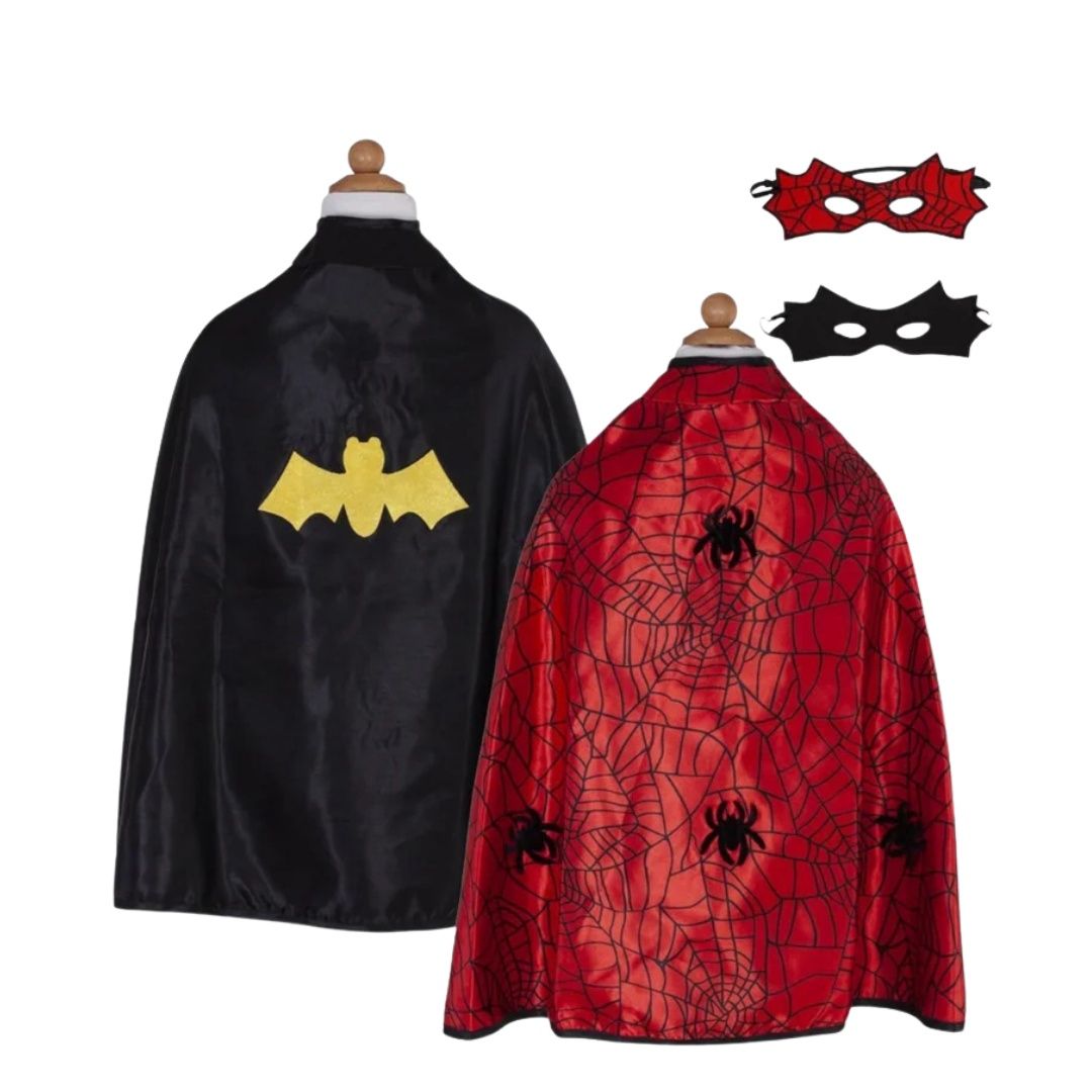 Reversible Spider/Bat Cape + Mask 4-6y