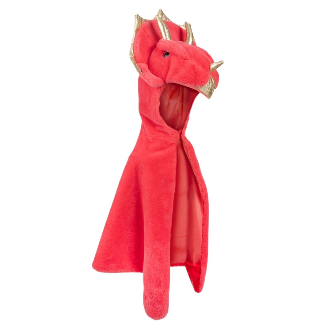 Triceratops  Cuddle Cape, Red 3-4y