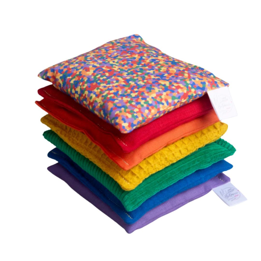 Sensorische pittenzakjes set 7 stuks, Kleur: Regenboog confetti