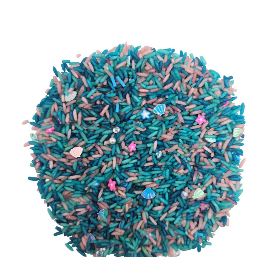 Speelrijst mermaid mix, Maat: 750 gram