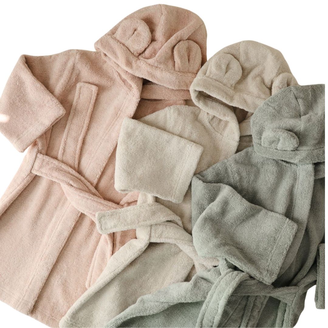 MUSHIE Poncho Towel Bear  Fog