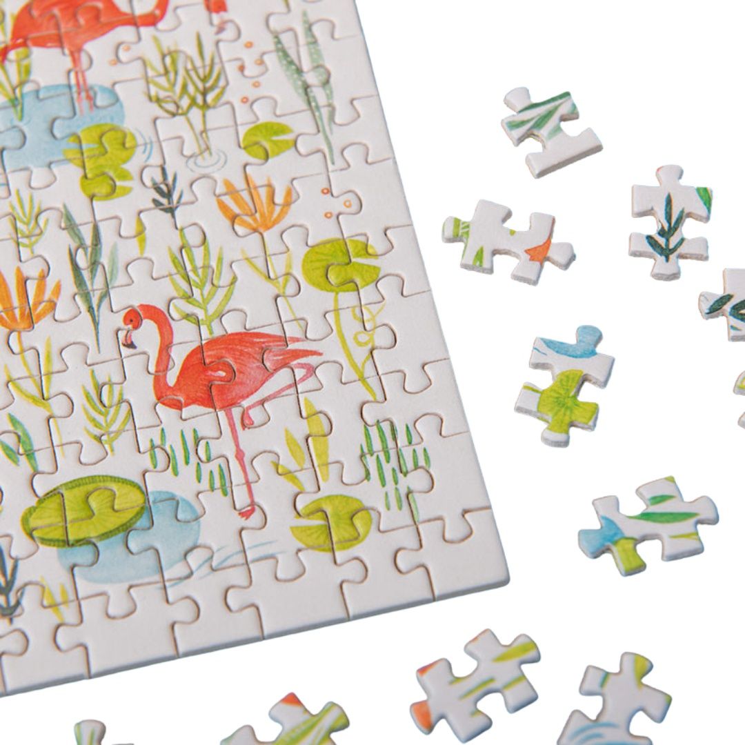 Micropuzzle flamingos