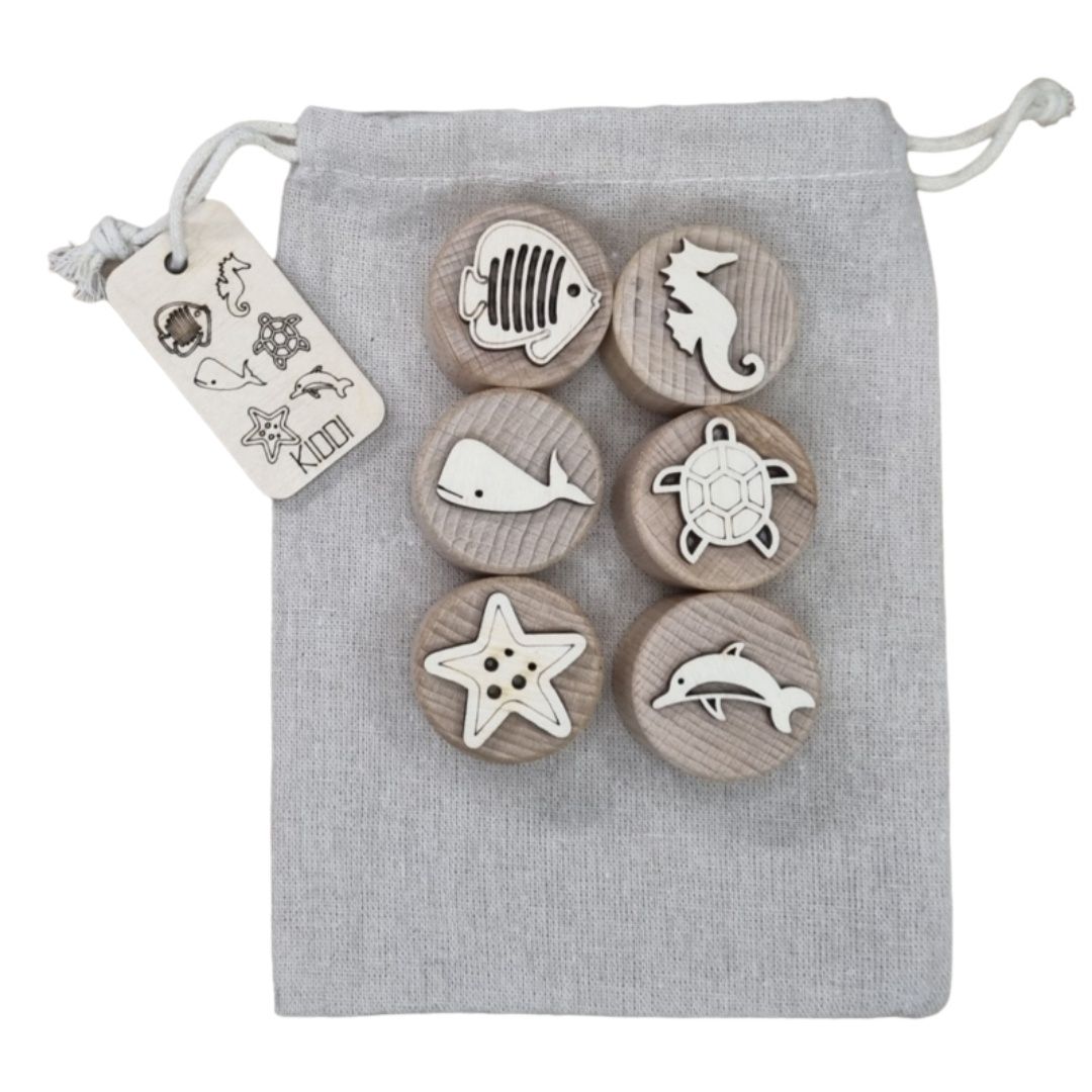 Kiddi houten stempels oceaan