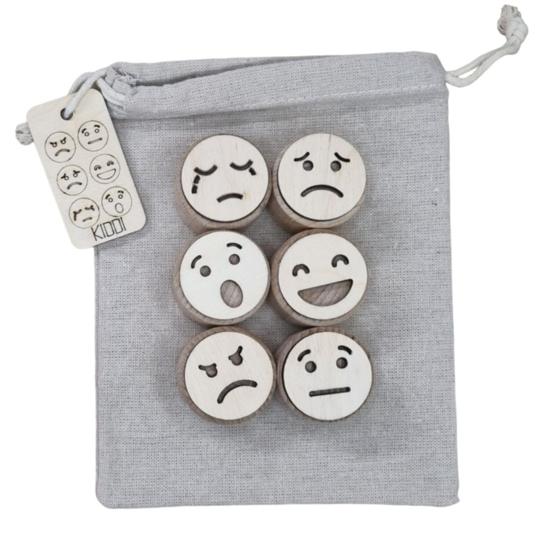 Kiddi houten stempels emoties