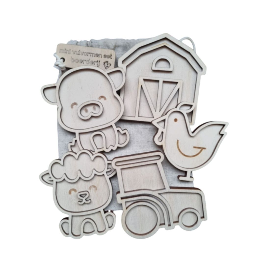 Kiddi mini vulvormen set boerderij