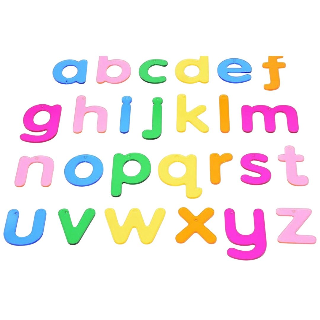 Doorschijnende vlakke regenboogletters