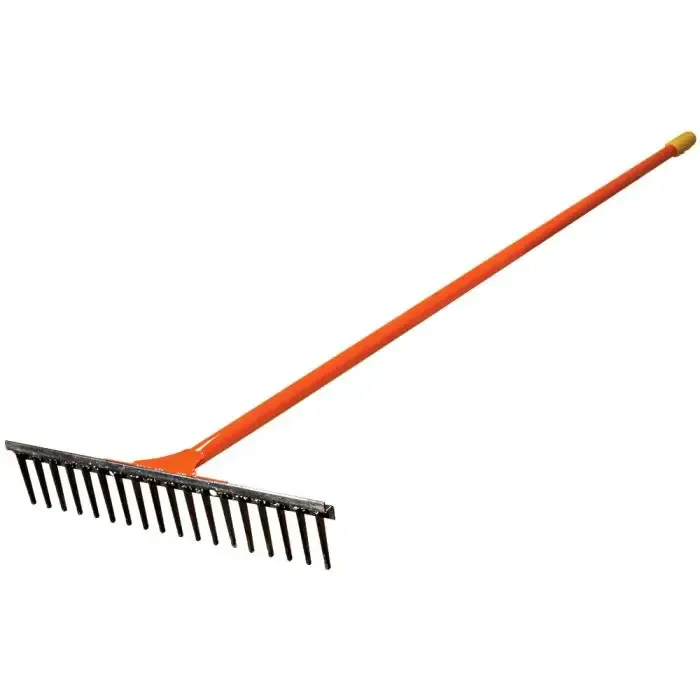 Steel 18 Tine Straight Rake, 18in Width x 66in Handle