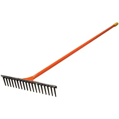 Steel 18 Tine Straight Rake, 18in Width x 66in Handle