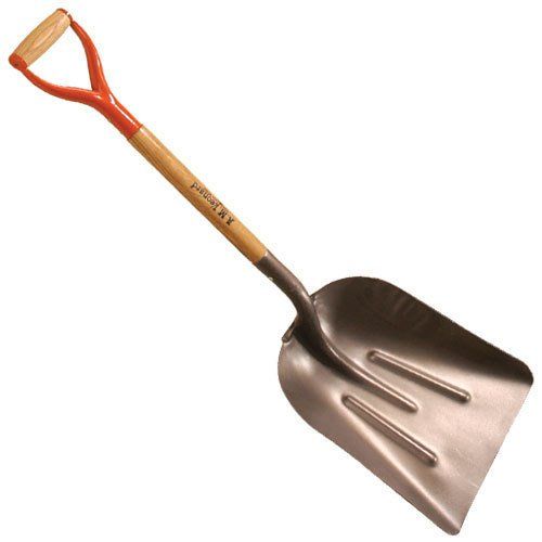 STEEL SCOOP SHOVEL, D-GRIP HANDLE