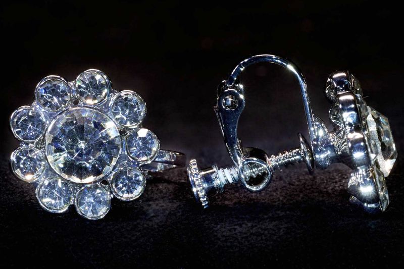 Crystal Flower Clip-on Earring