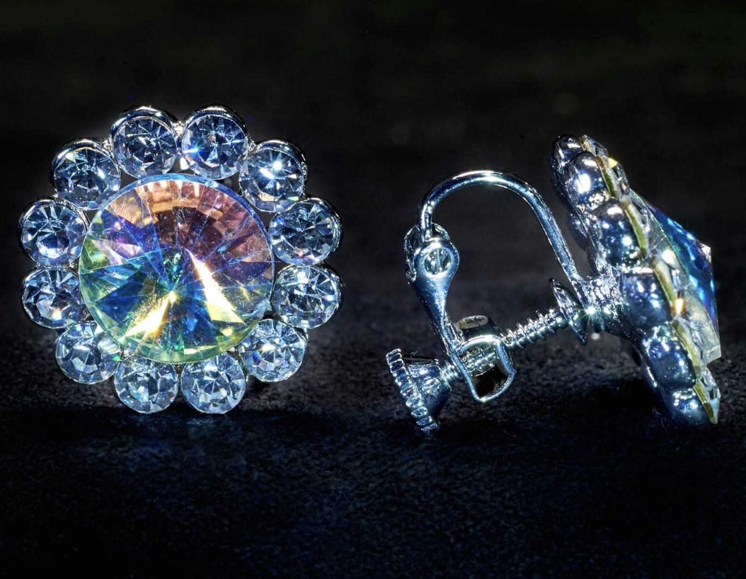 Crystal/AB Mixed Flower Clip-on Earring
