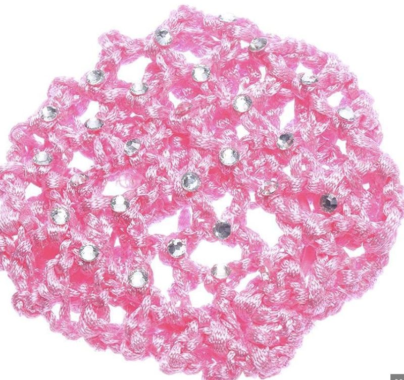 Bun cover with crystals - Pink