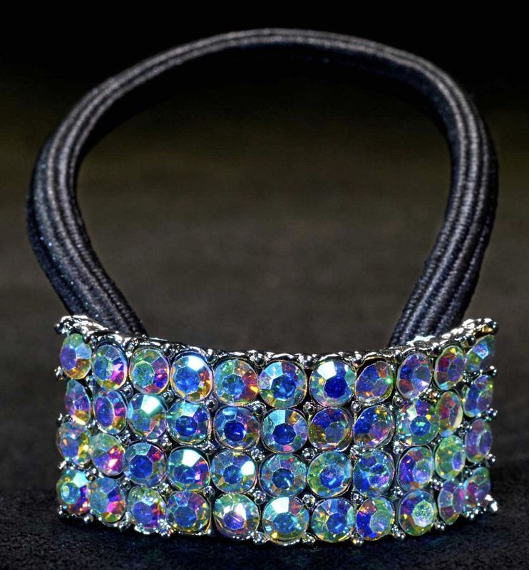 iridescent crystal ponytail elastic - small