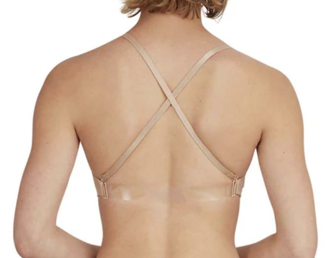 Deep Neck Clear Back Bra