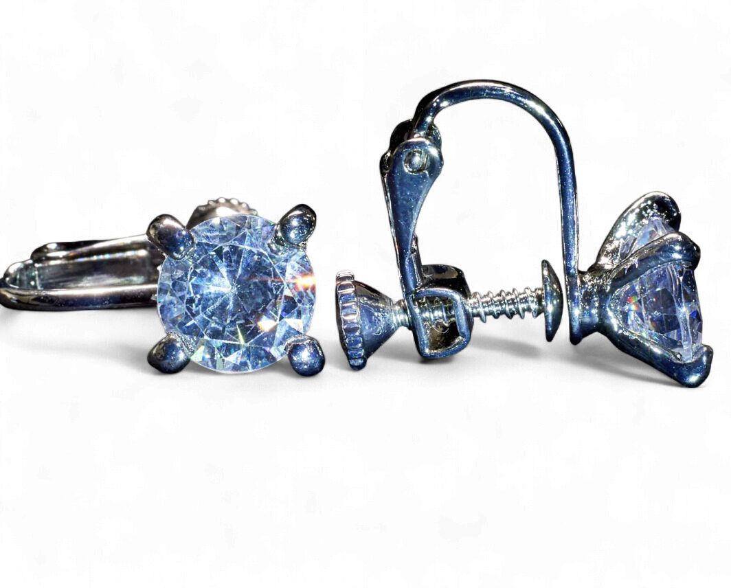 Crystal Stud with Claw Clip-on Earring