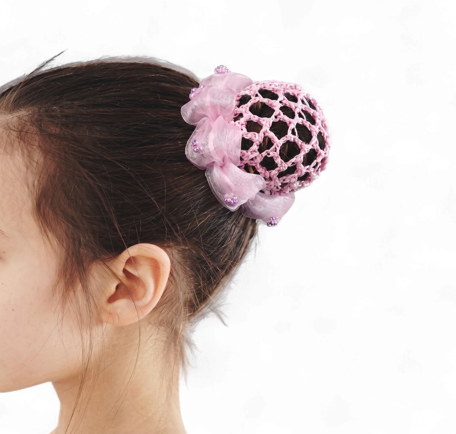 Pink Sequins Bun Cover