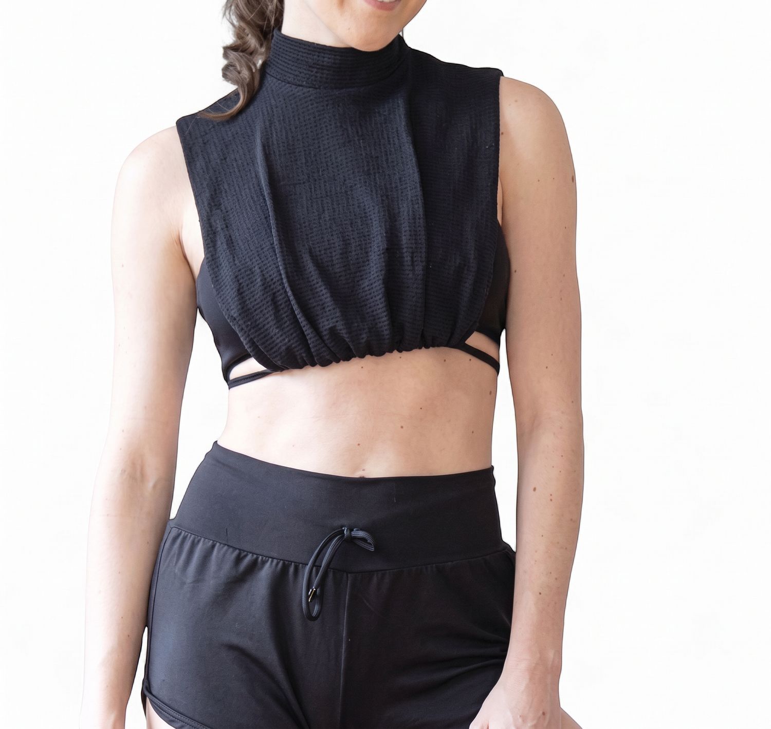 Mesh Bandeau Crop Top