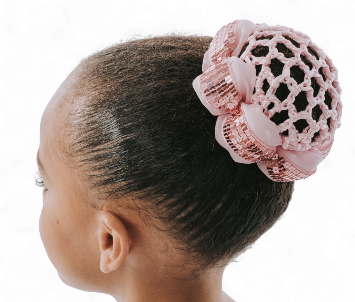 Shiny Pink Sequins Bun Cover