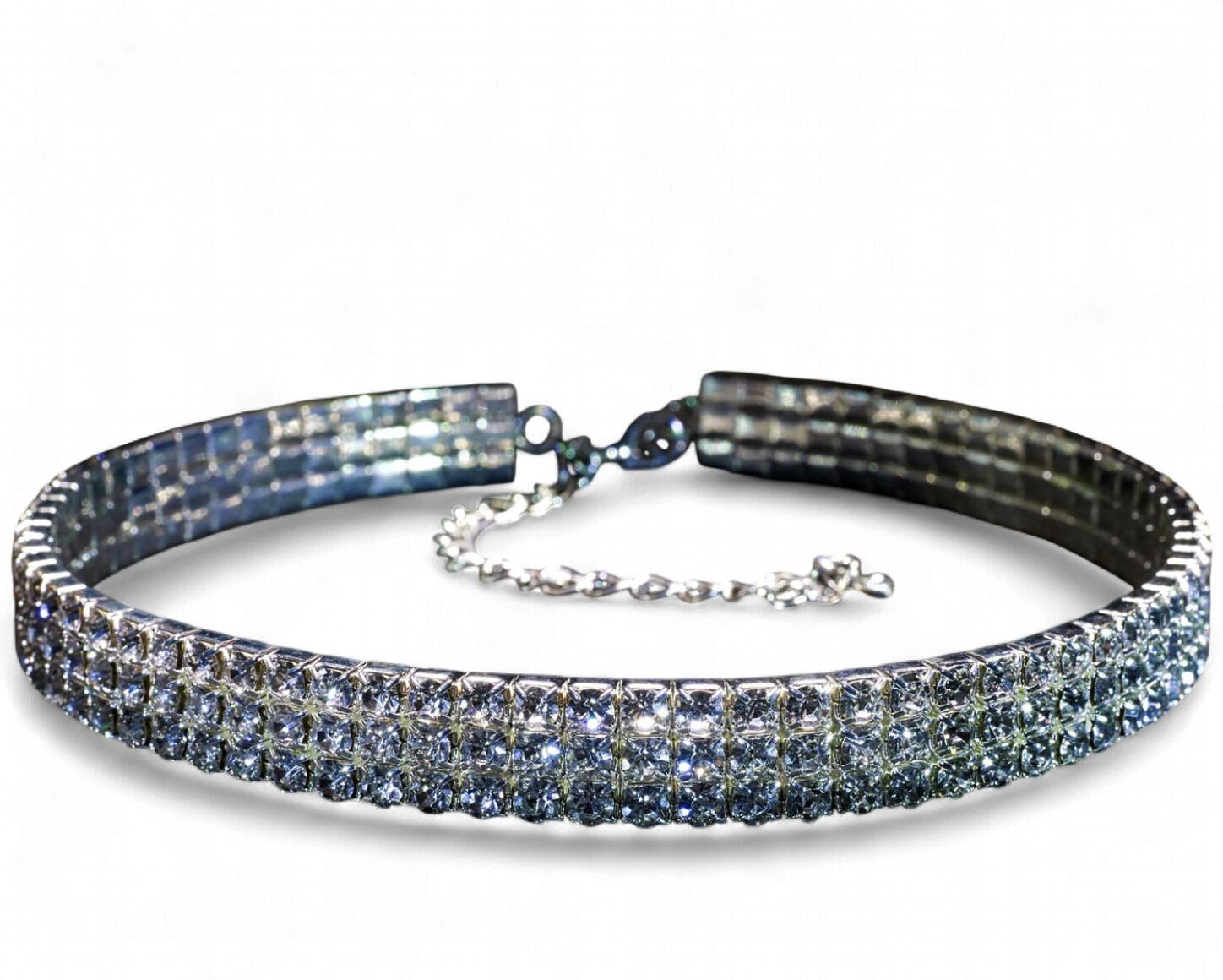 Crystal Stretch Choker - 3 Row