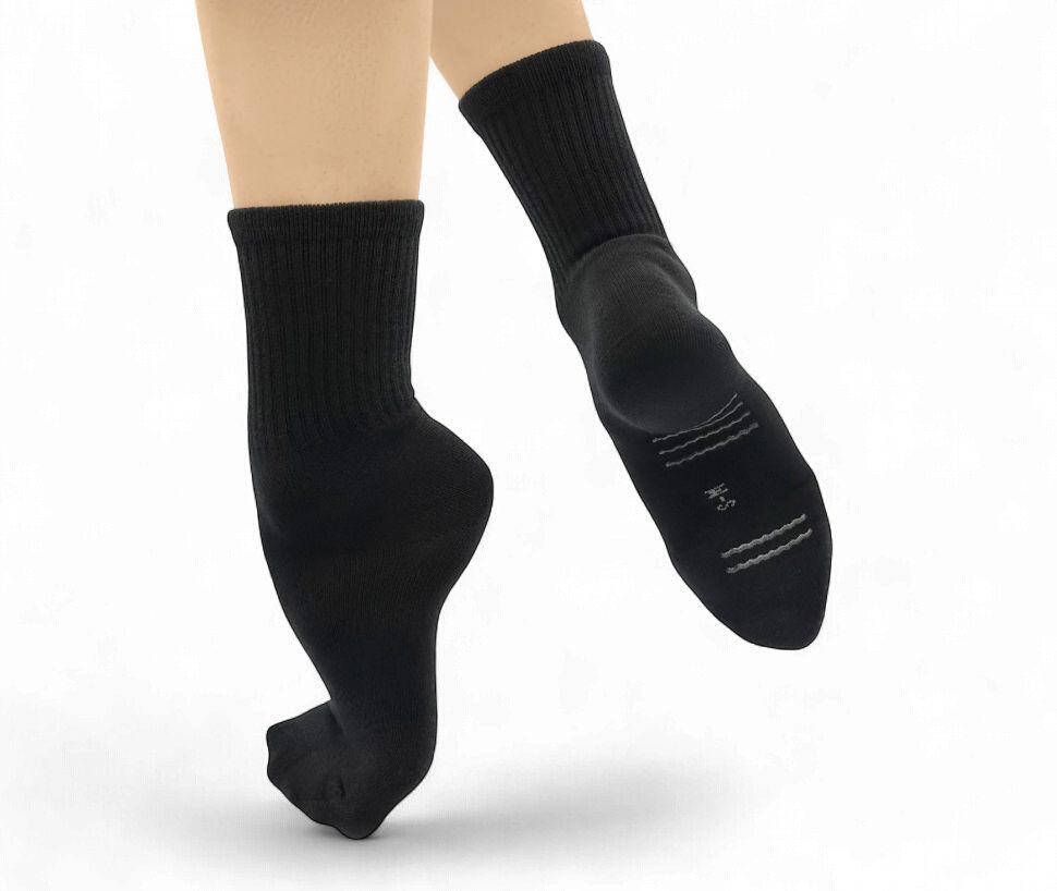 Dance Socks with Grips, Colour: Black, Size: S-M