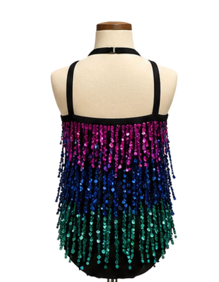 Mulit-colour Sequin Fringe Jazz Costume