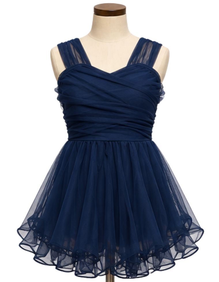 Mesh Dress Lyrical Costume, Colour: Navy, Size: Child Intermediate