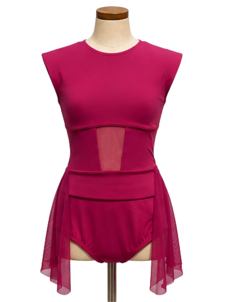 Pink Lyrical Bodysuit with Shoulder Pads