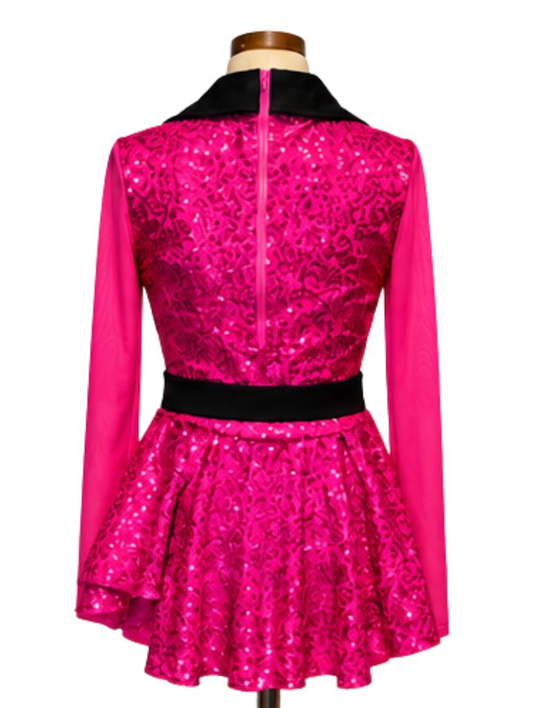 Hot Pink Sequin Blazer Bodysuit Jazz Costume