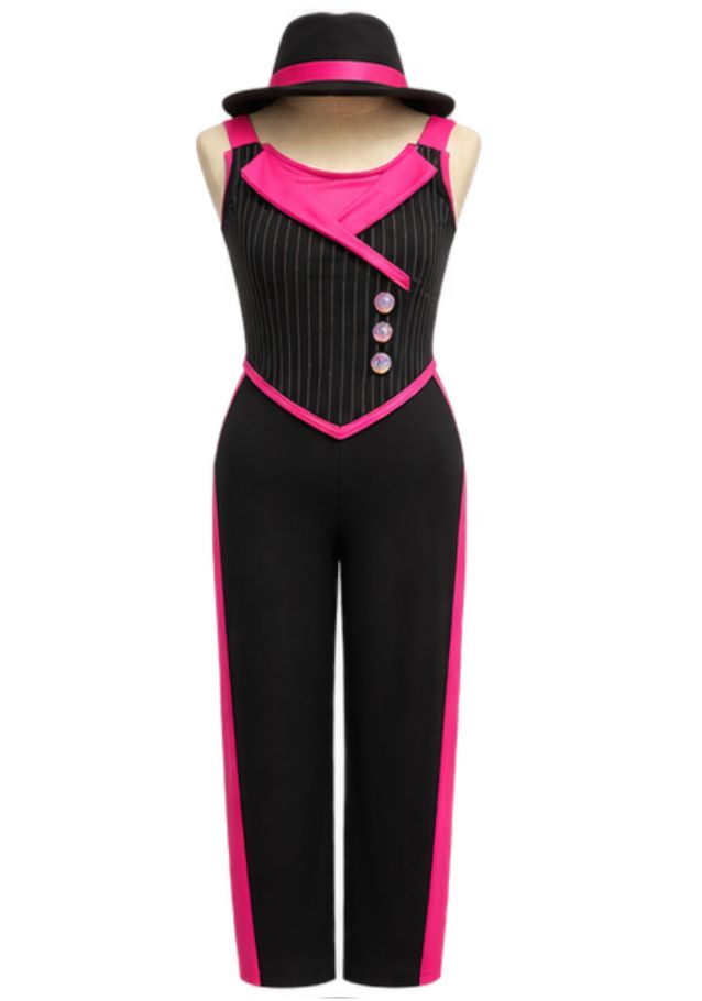 Hot Pink &amp; Black Jumpsuit Blazer Costume