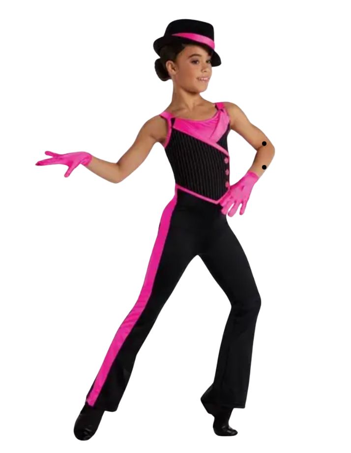 Hot Pink &amp; Black Jumpsuit Blazer Costume