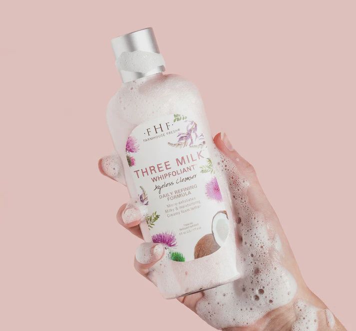Three Milk whipfoliant cleanser