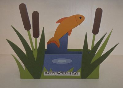 Fish emerging from a pond