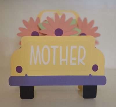 Mother, truck with flowers