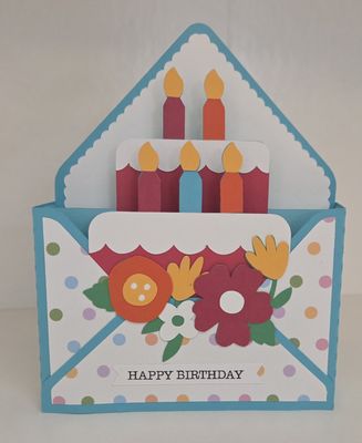 HBD dot and flowers Envelope box card