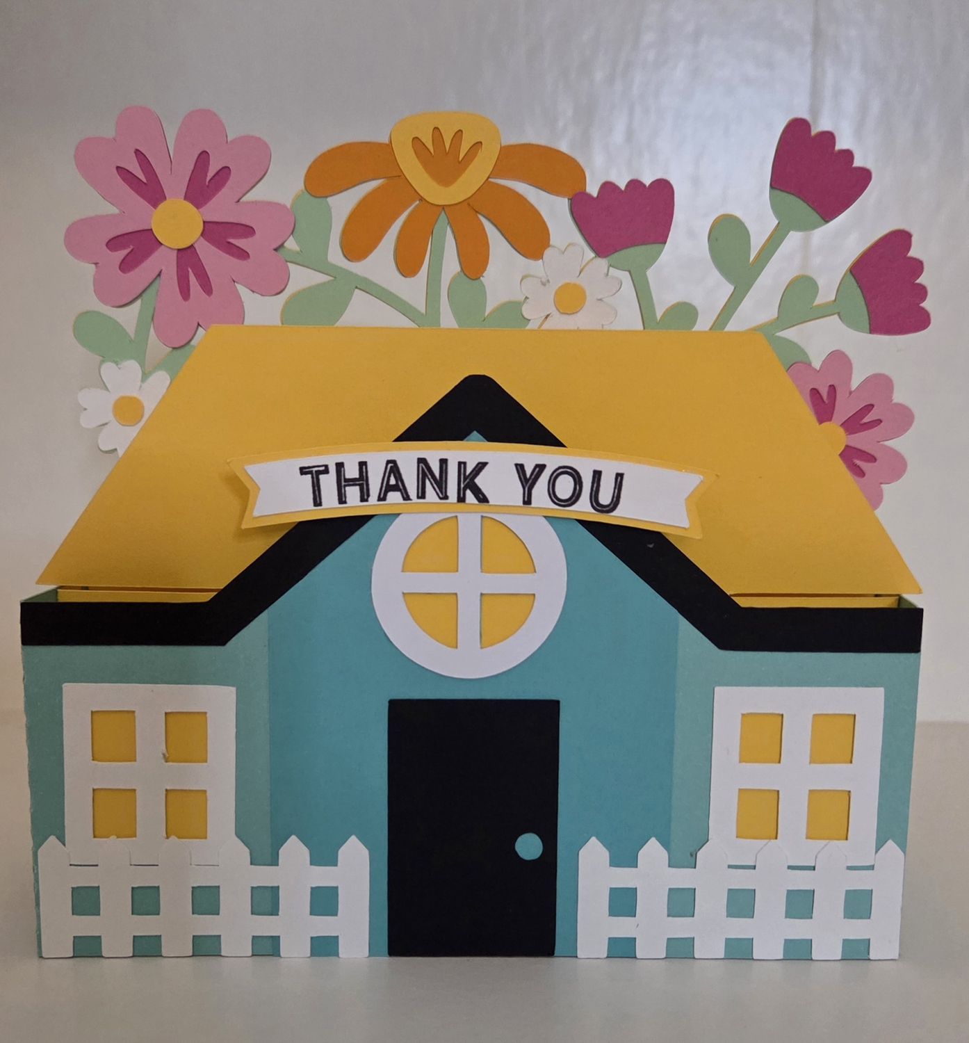 Floral Cottage Thank you box card