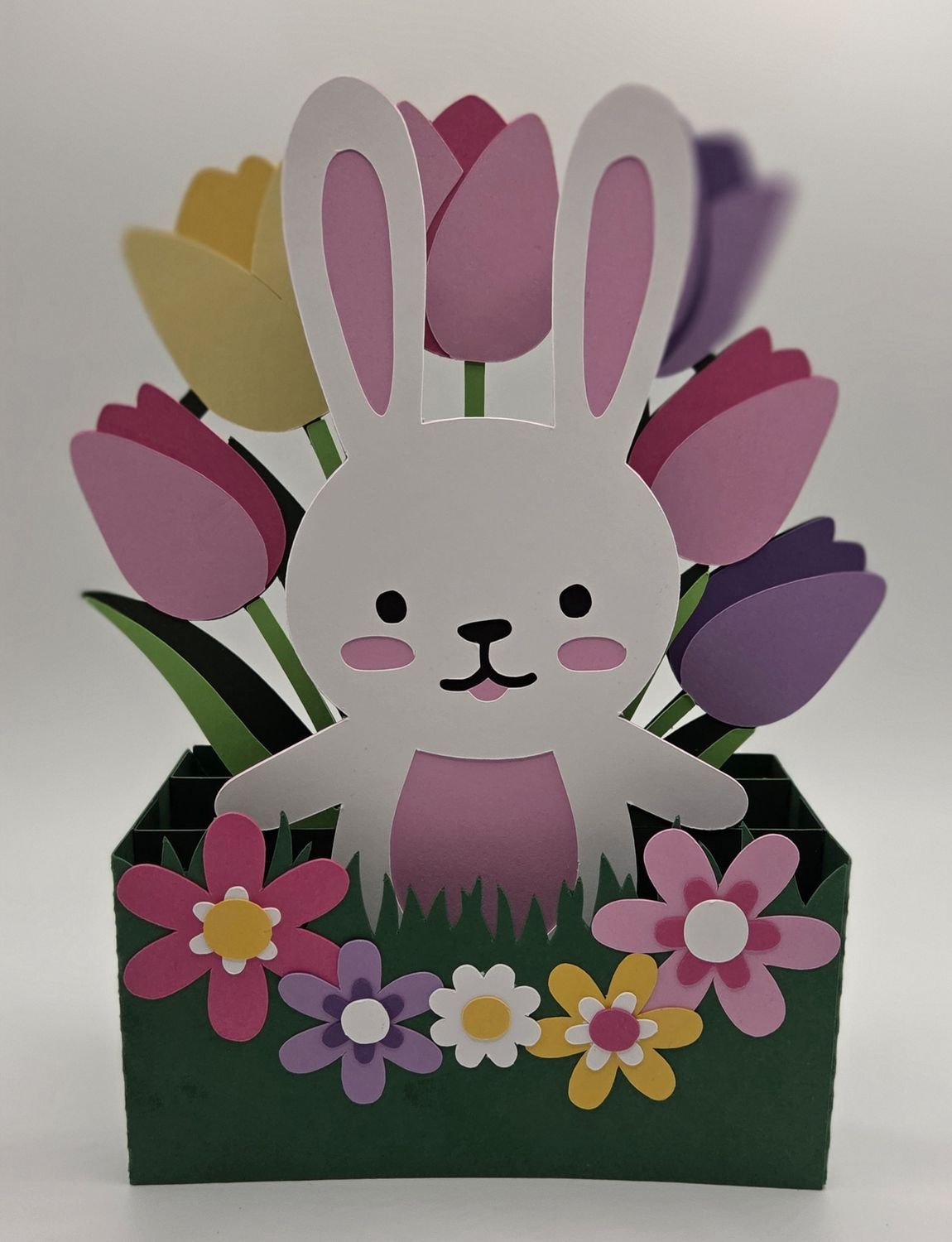 Spring Bunny with Tulips