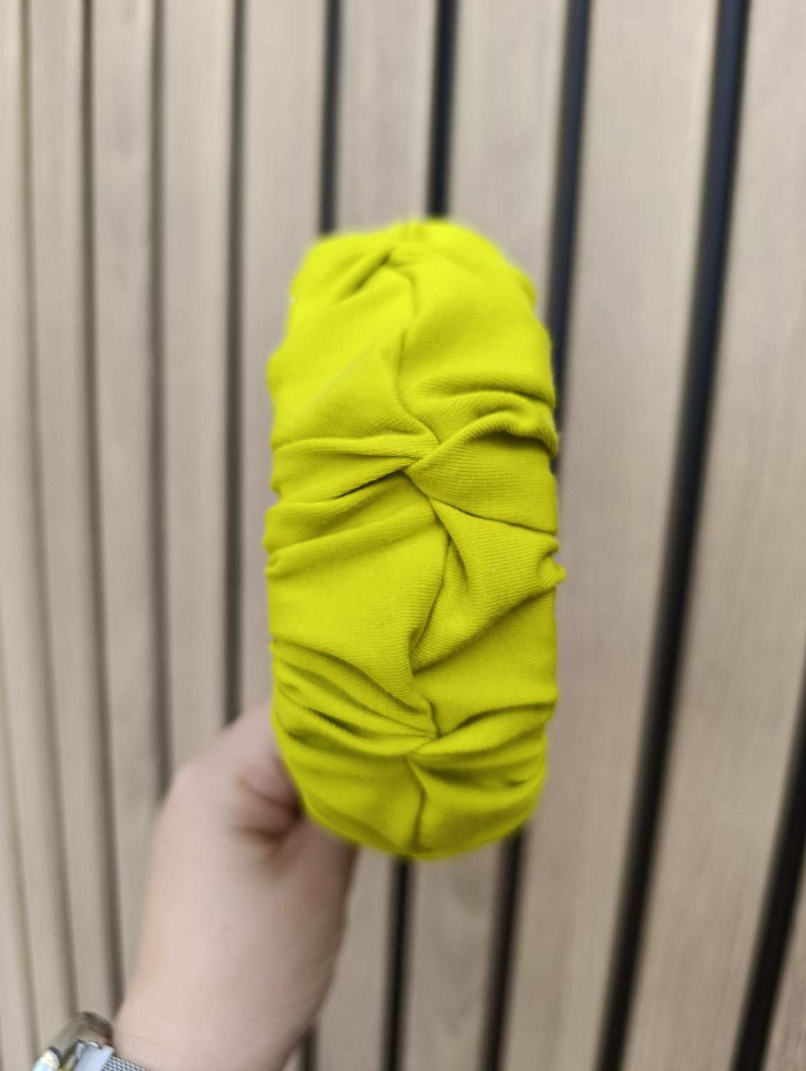 Opaska marszczona szeroka dresowa Limonka