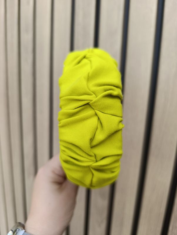 Opaska marszczona szeroka dresowa Limonka