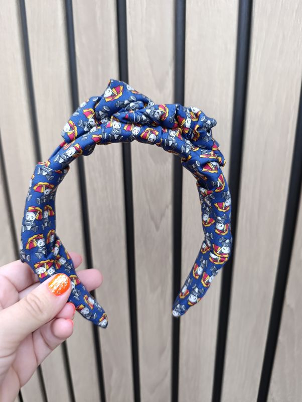 Granatowa opaska korona fascynator  wianek jedwabna silk panda