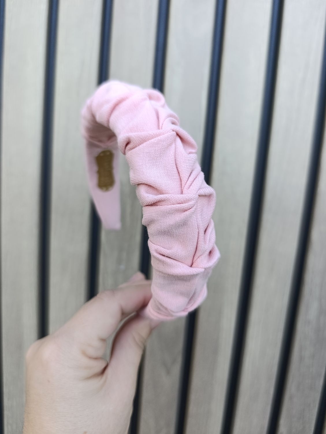 Opaska marszczona wąska dresowa morela