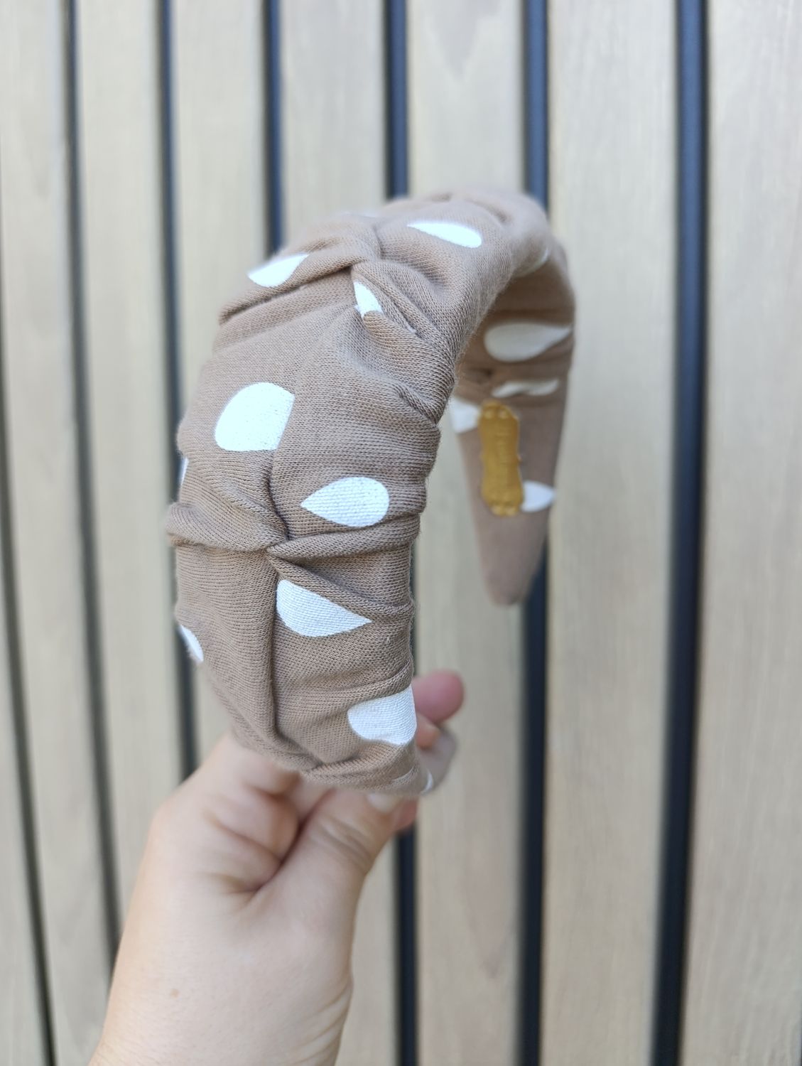 Opaska marszczona szeroka SARENKA beżowa