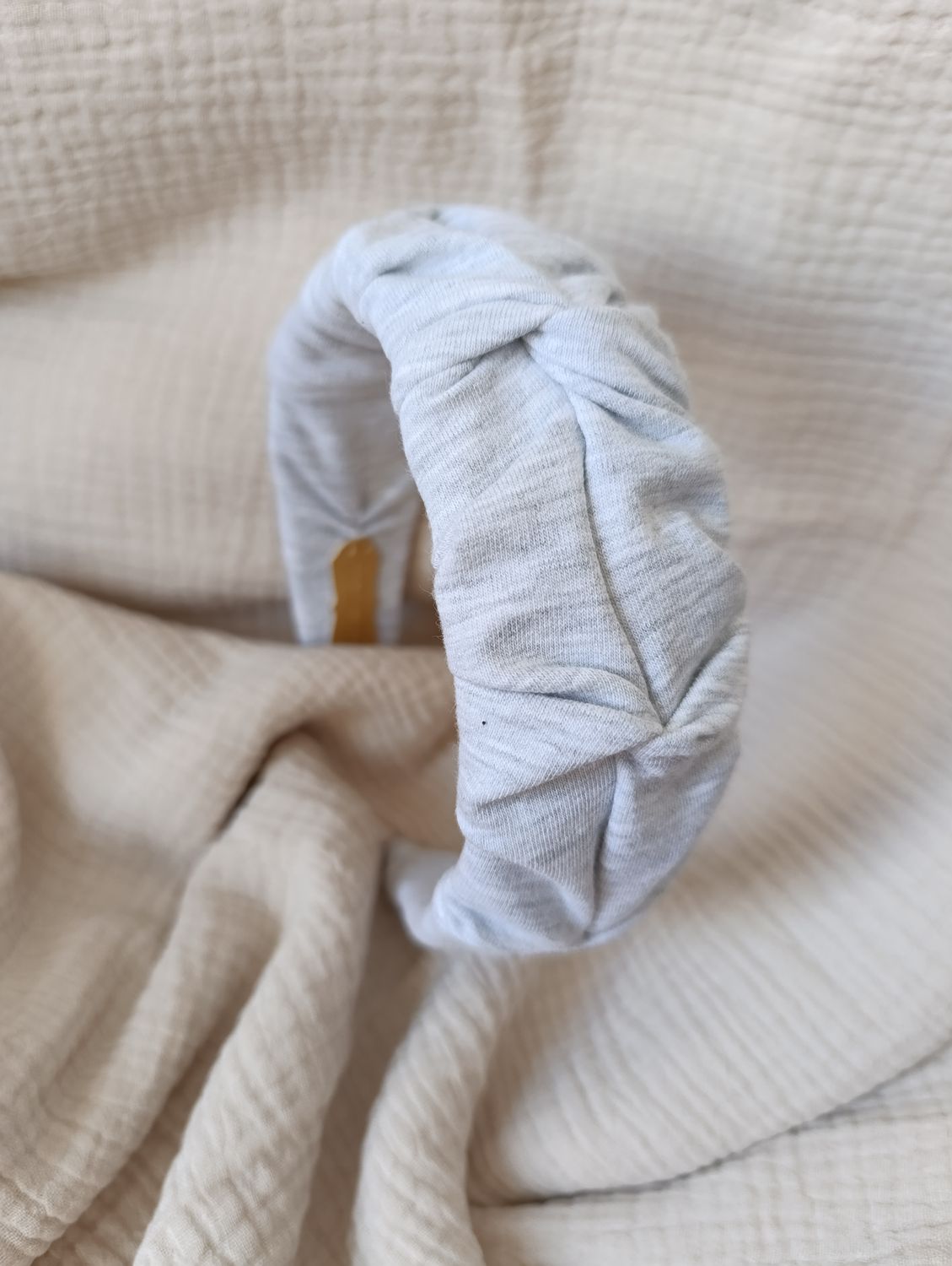 Opaska marszczona szeroka dresowa szary melanż