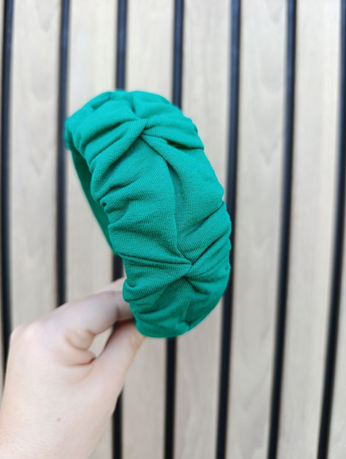 Opaska marszczona szeroka dresowa zielona trawa