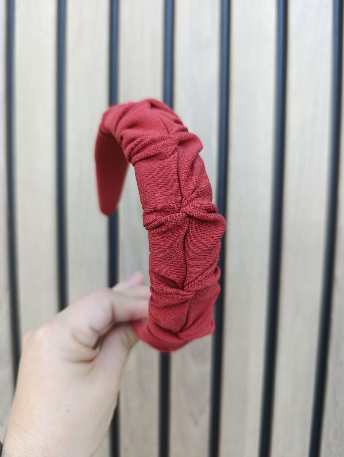 Opaska marszczona wąska dresowa cegła