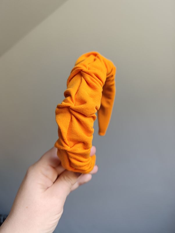 Opaska marszczona wąska pomarańcz dres