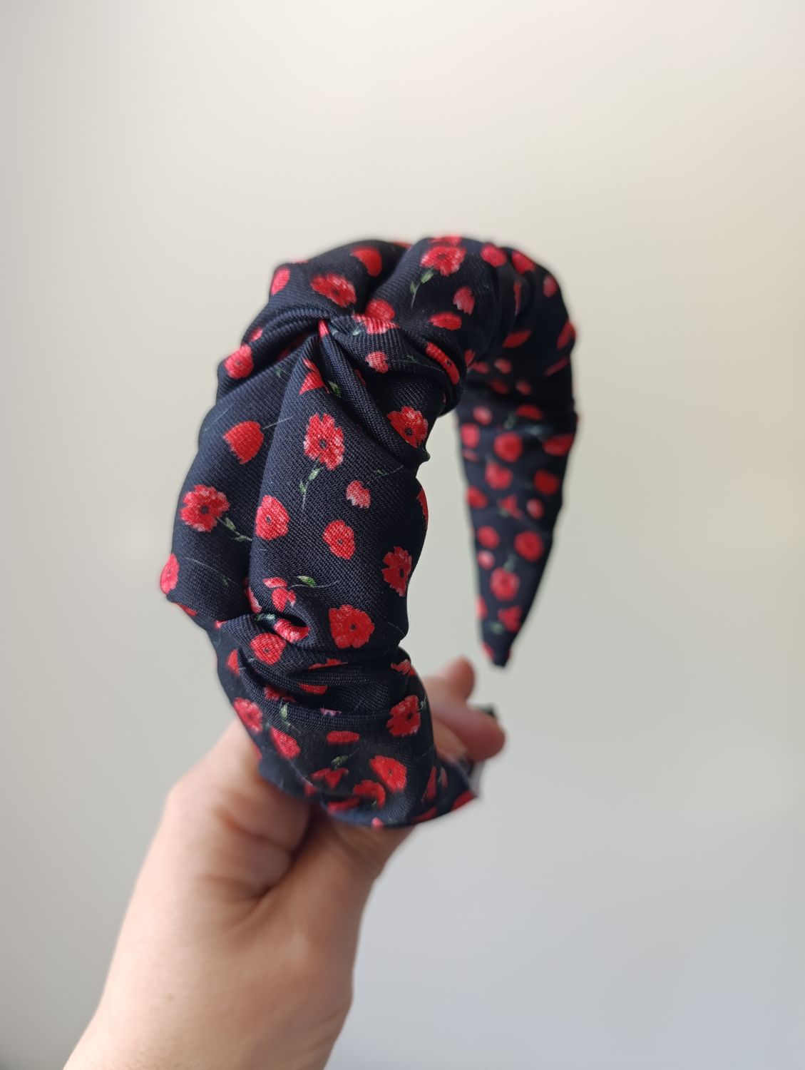 Opaska marszczona szeroka czarna maki