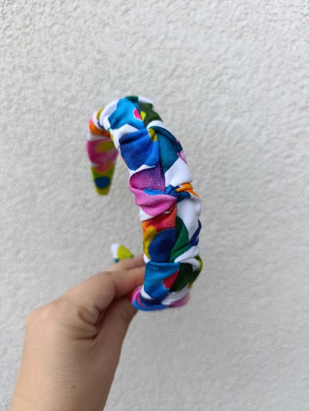 Opaska marszczona wąska nmultikolor jajko