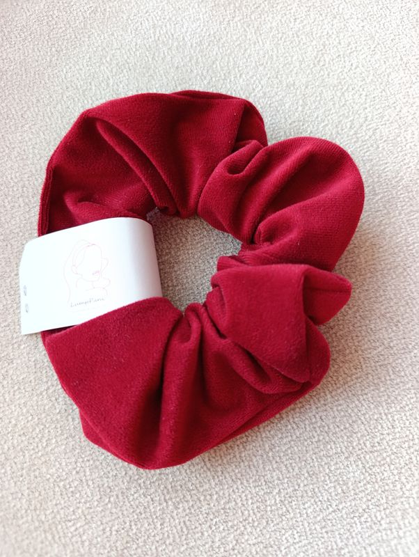 Gumka do włosów  duża welurowa czerwień